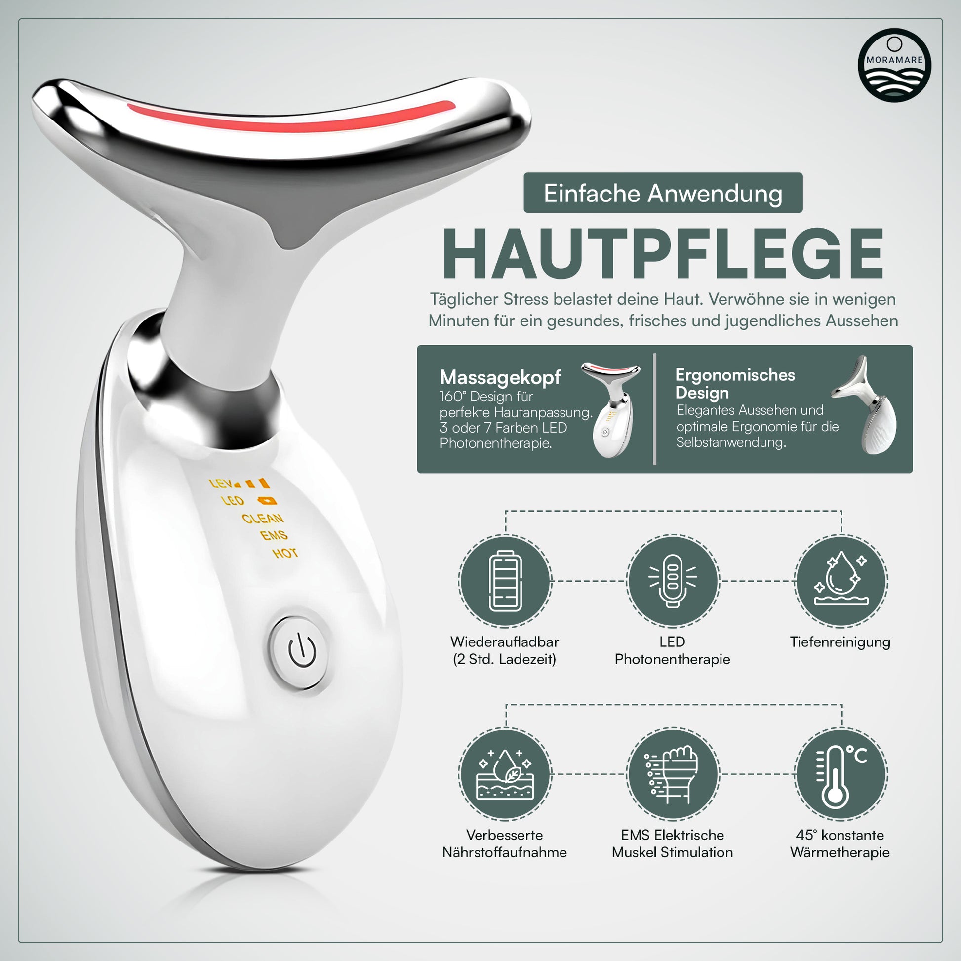 LiftPro II - EMS - LED-Photonentherapie-Massagegert MORAMARE LiftPro II - EMS - LED-Photonentherapie-Massagegert MORAMARE