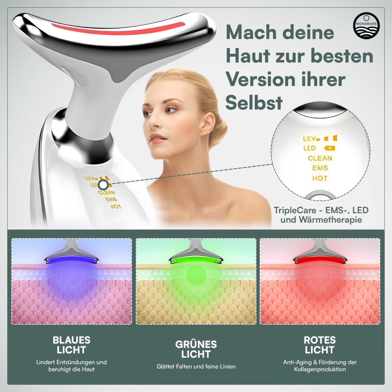 LiftPro II - EMS - LED-Photonentherapie-Massagegert MORAMARE LiftPro II - EMS - LED-Photonentherapie-Massagegert MORAMARE